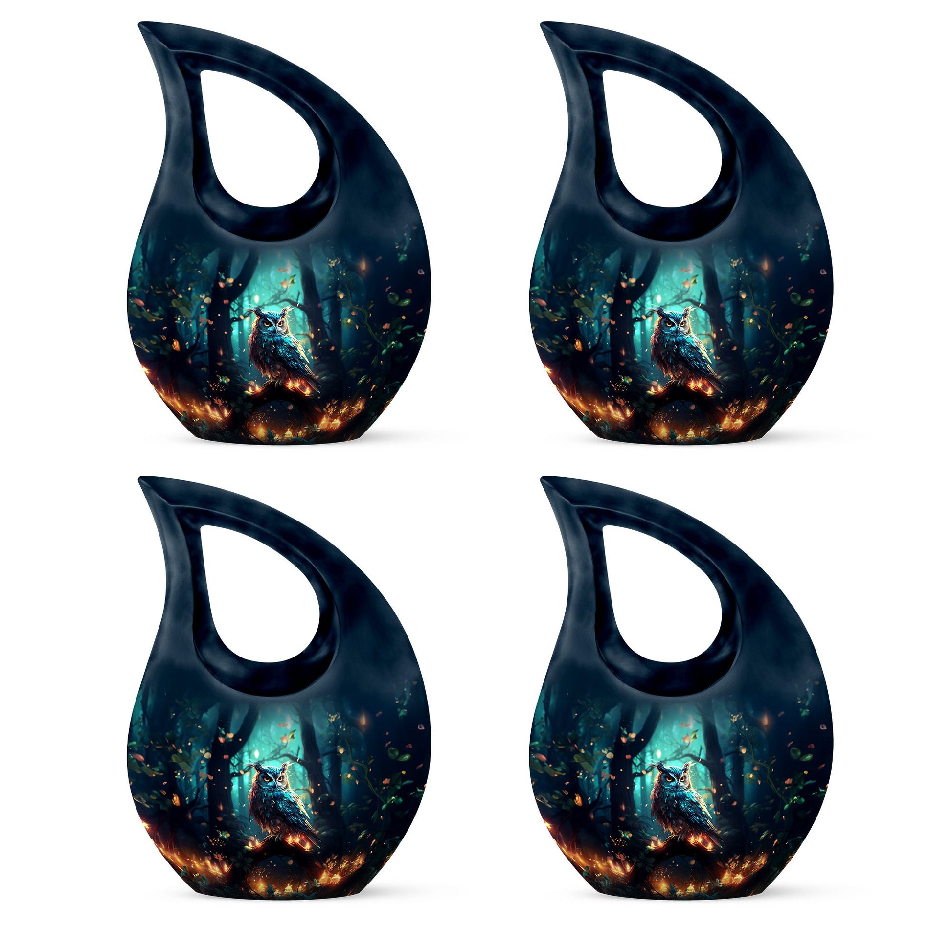 Teardrop Shape Owl Urn Keepsake Urn Pack of 4