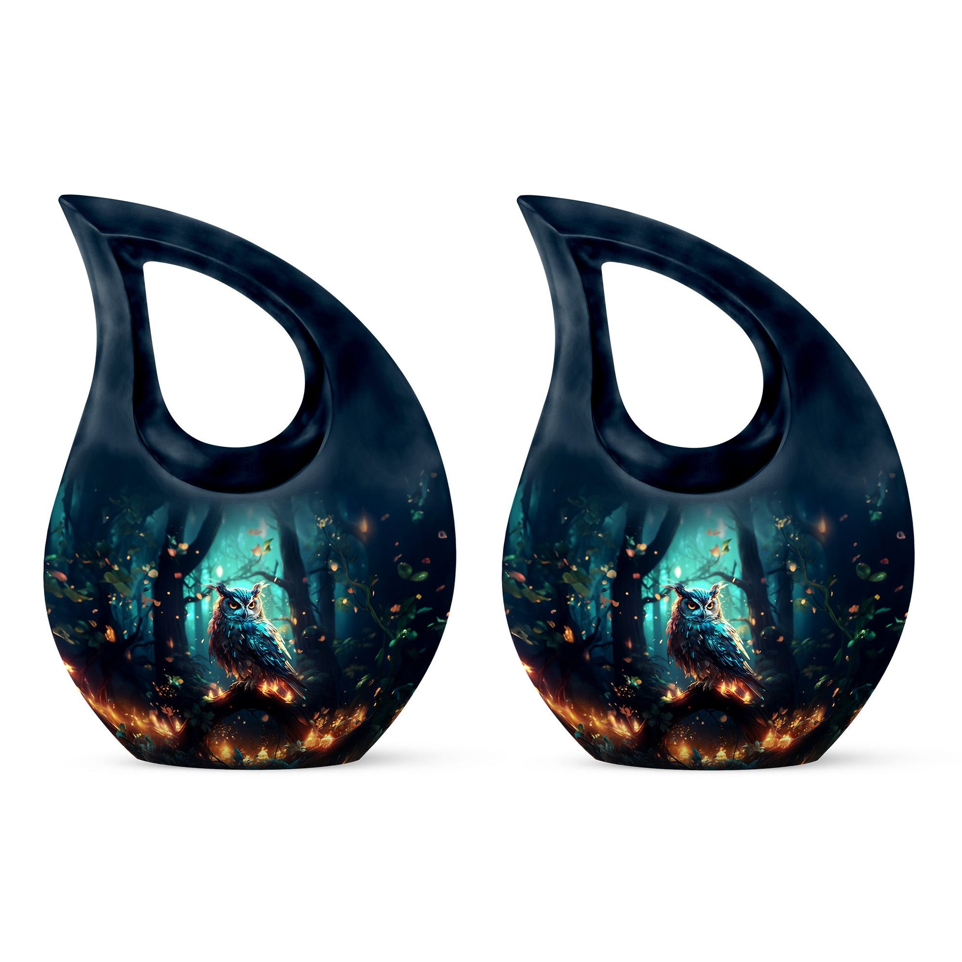 Teardrop Shape Owl Urn Keepsake Urn Pack of 2