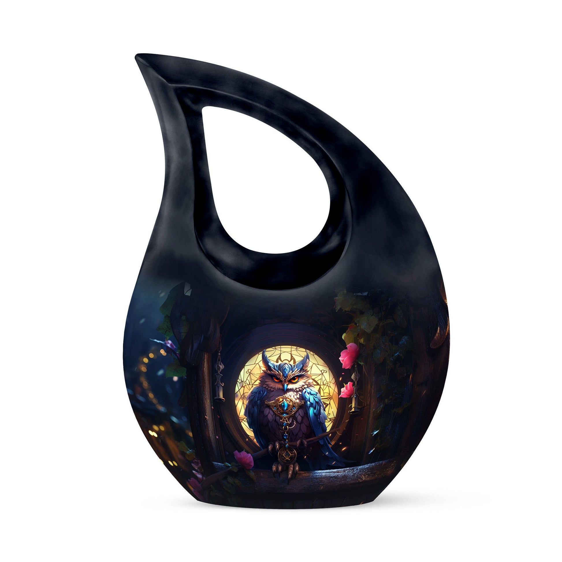 Teardrop Shape Owl Urn Keepsake 3 Inch
