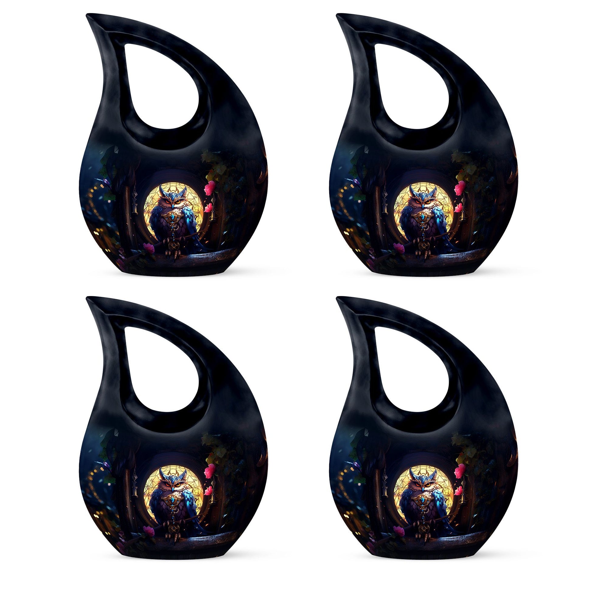 Teardrop Shape Owl Urn Keepsake Urn Pack of 4