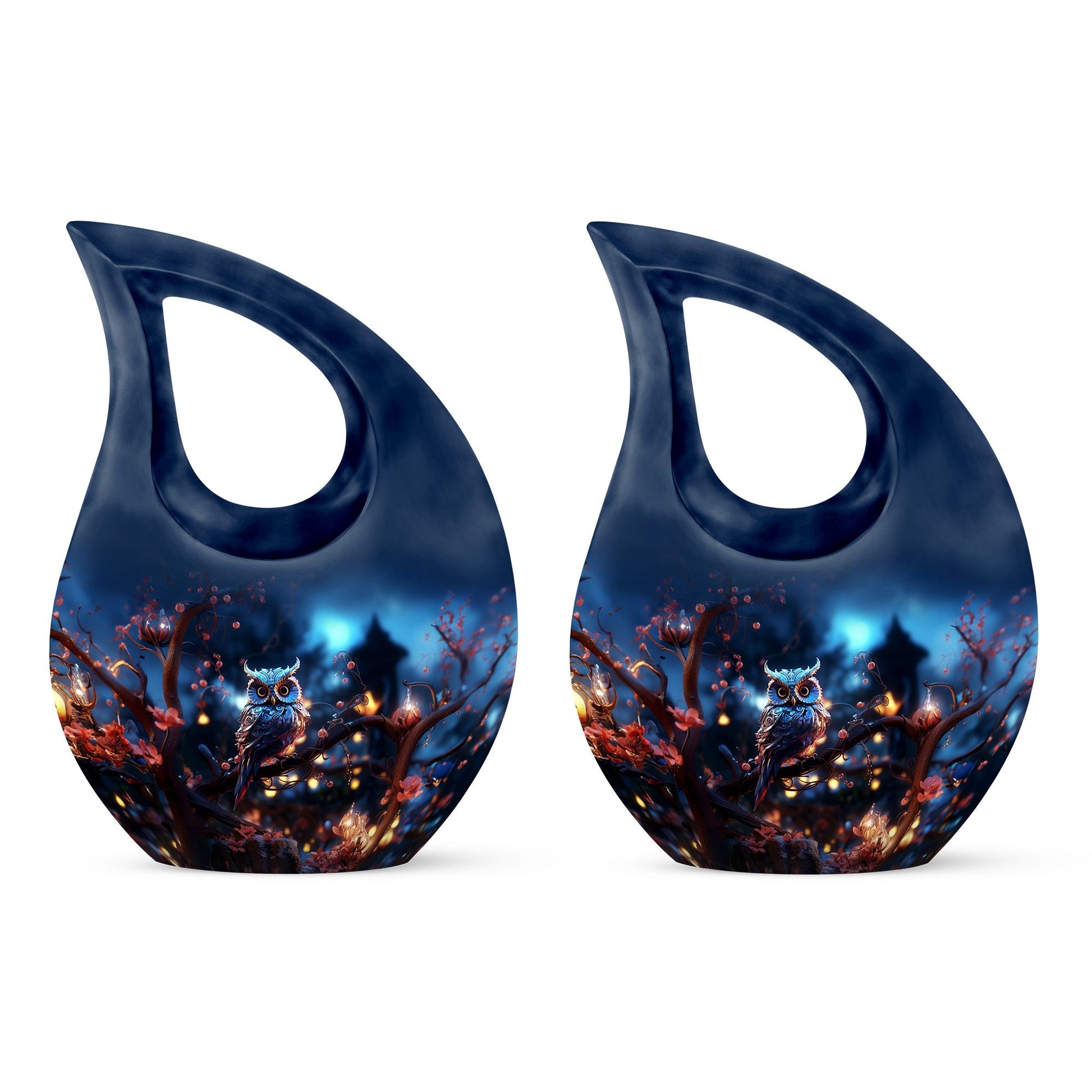 Teardrop Shape Owl Urn Keepsake Urn Pack of 2