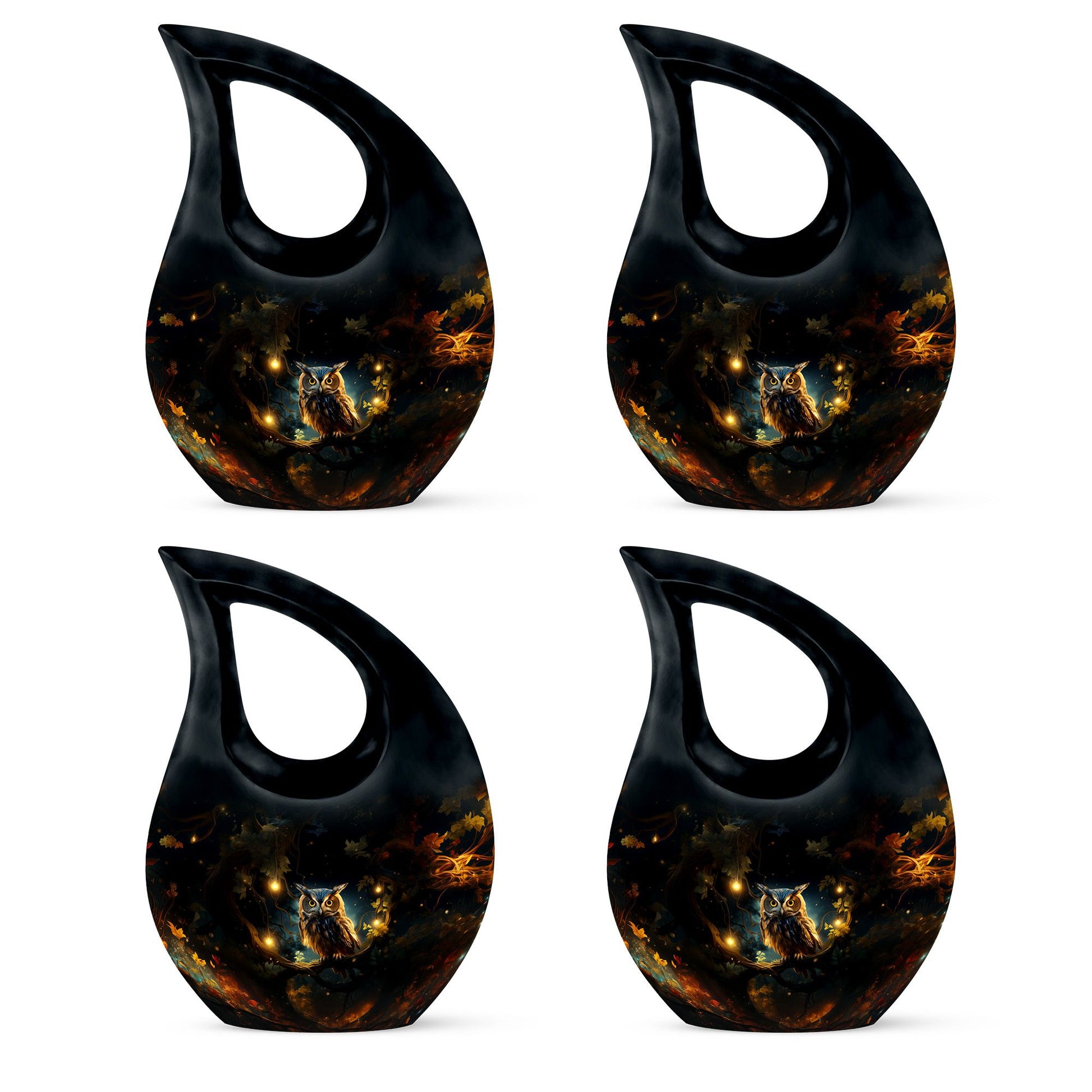 Teardrop Shape Owl Urn Keepsake Urn Pack of 4