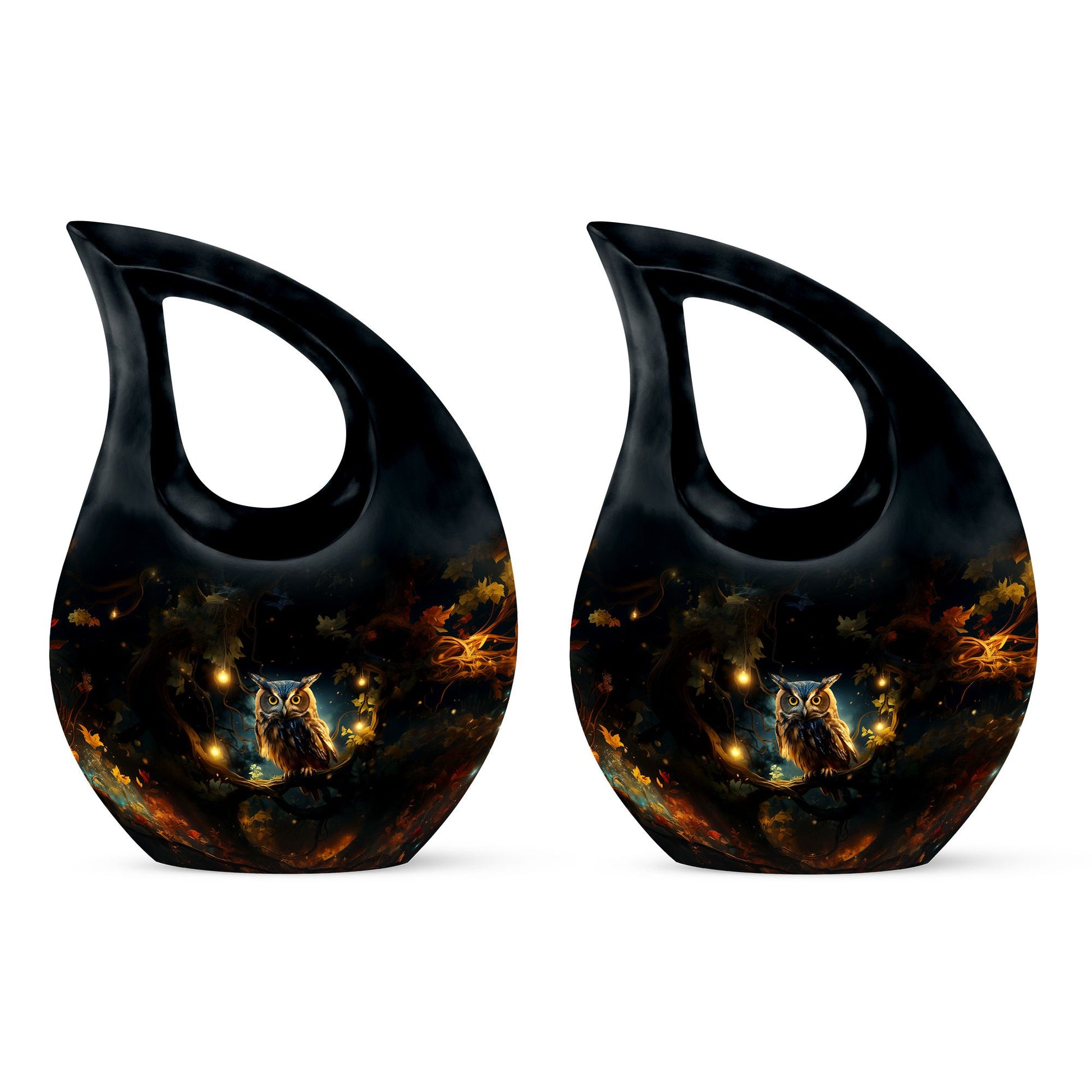 Teardrop Shape Owl Urn Keepsake Urn Pack of 2