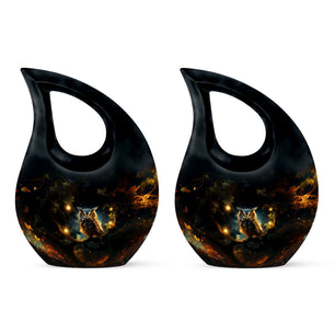 Teardrop Shape Owl Urn Keepsake Urn Pack of 2