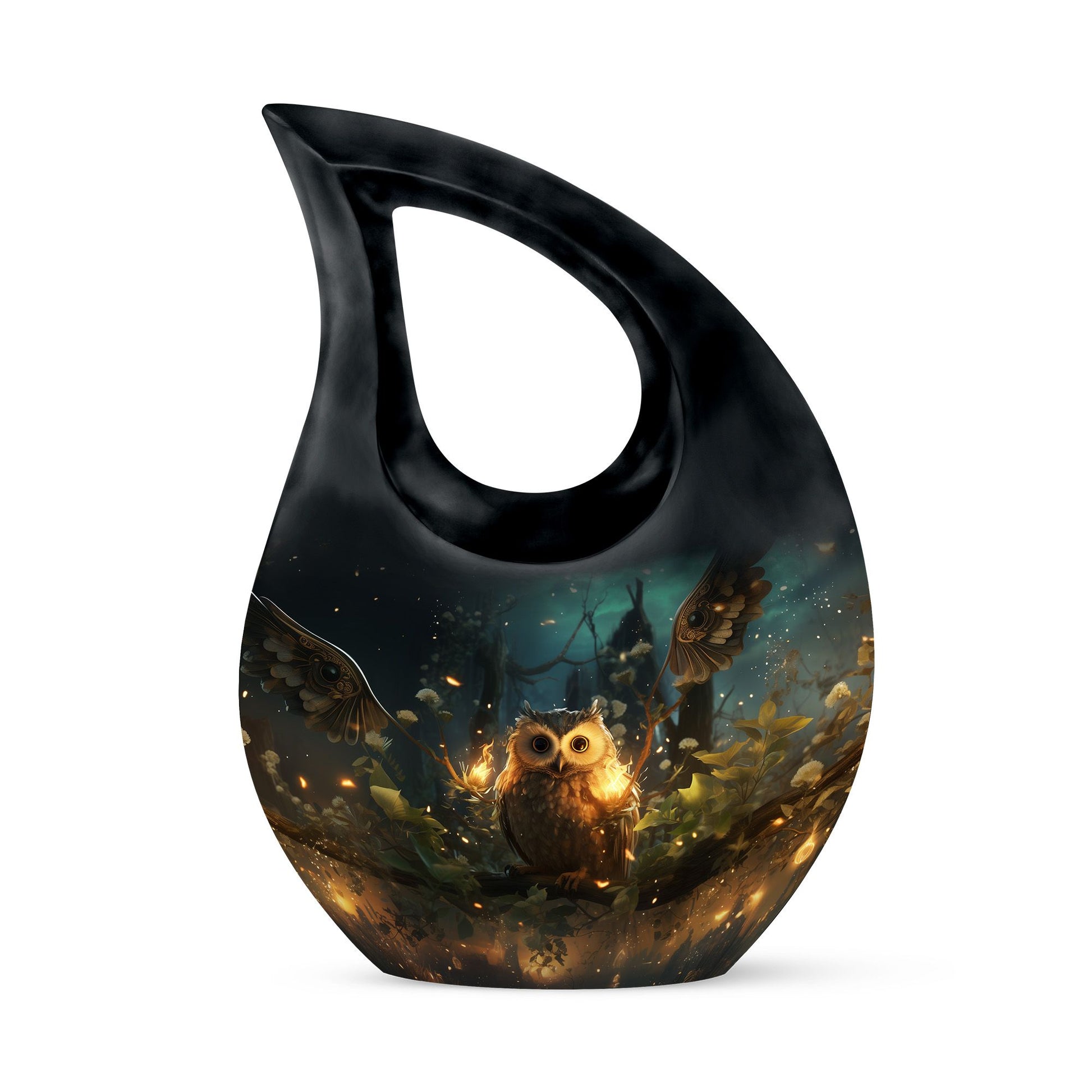 Teardrop Shape Owl Urn Keepsake 3 Inch