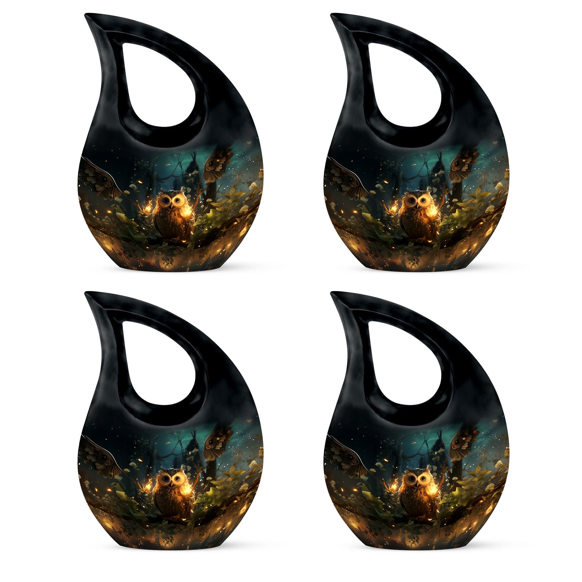 Teardrop Shape Owl Urn Keepsake Urn Pack of 4