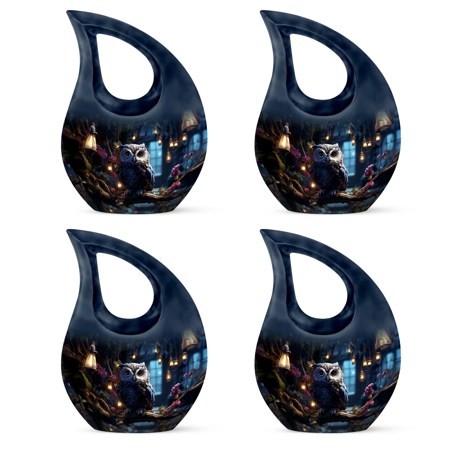 Teardrop Shape Owl Urn Keepsake Urn Pack of 4