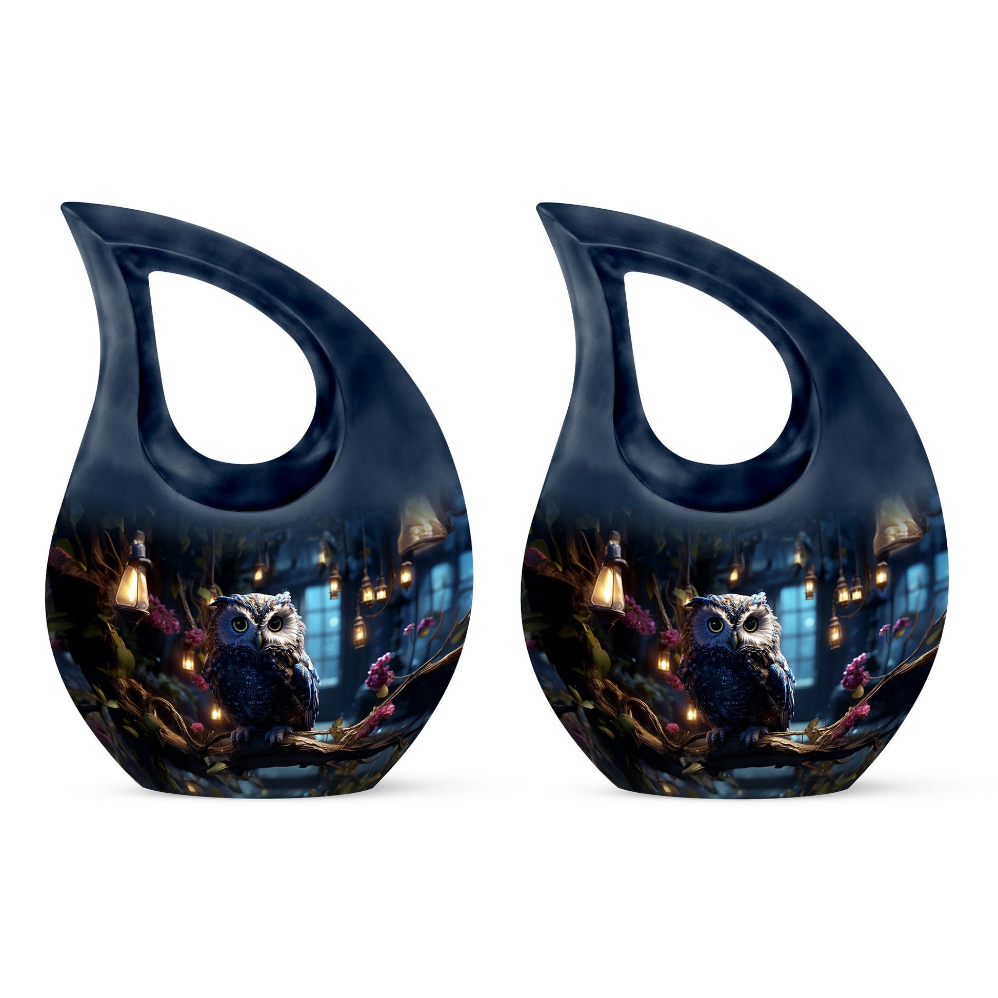 Teardrop Shape Owl Urn Keepsake Urn Pack of 2