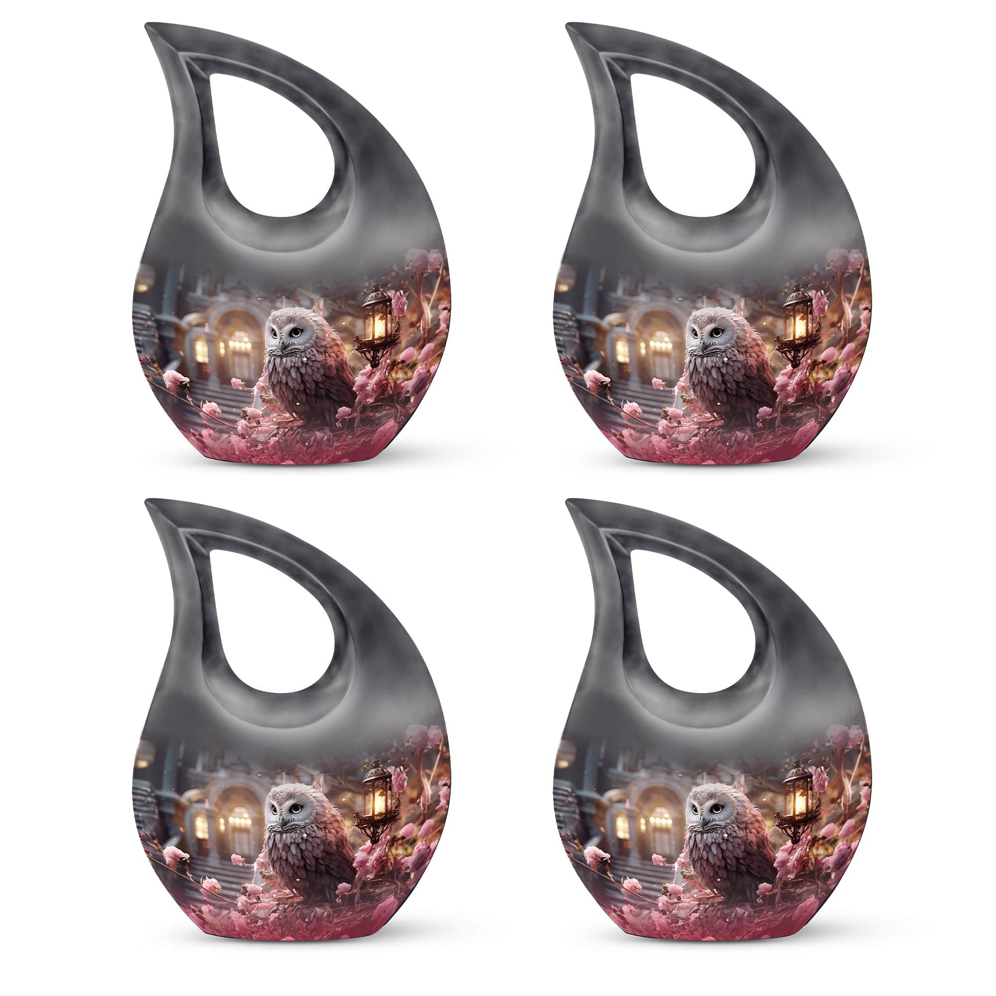 Teardrop Shape Owl Urn Keepsake Urn Pack of 4