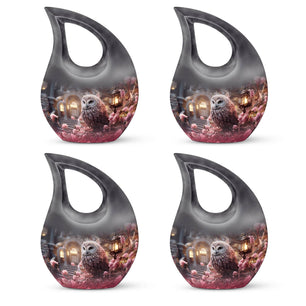 Teardrop Shape Owl Urn Keepsake Urn Pack of 4
