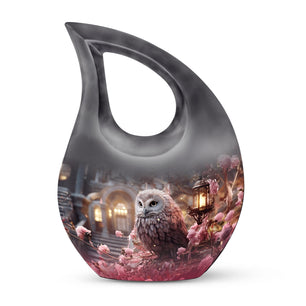 Teardrop Shape Owl Urn Keepsake 3 Inch