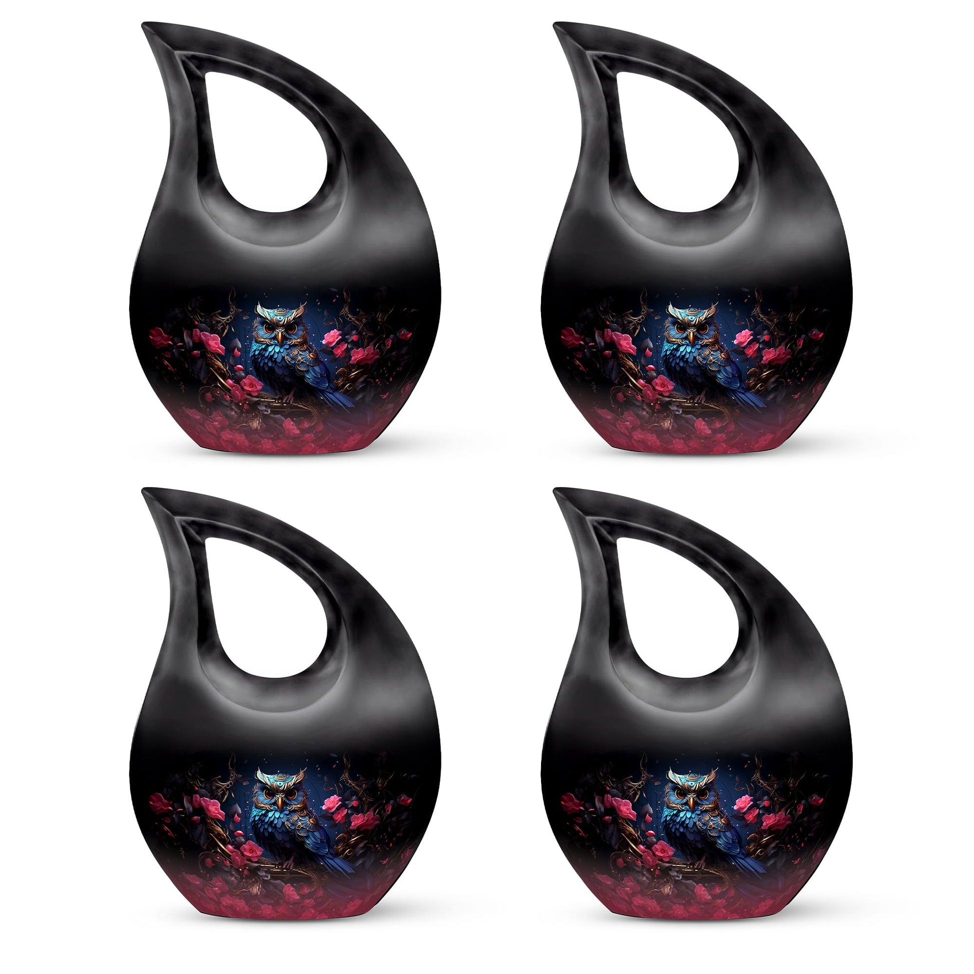 Teardrop Shape Owl Urn Keepsake Urn Pack of 4