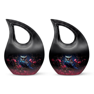 Teardrop Shape Owl Urn Keepsake Urn Pack of 2