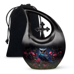 Teardrop Shape Owl Urn Large 10 Inch