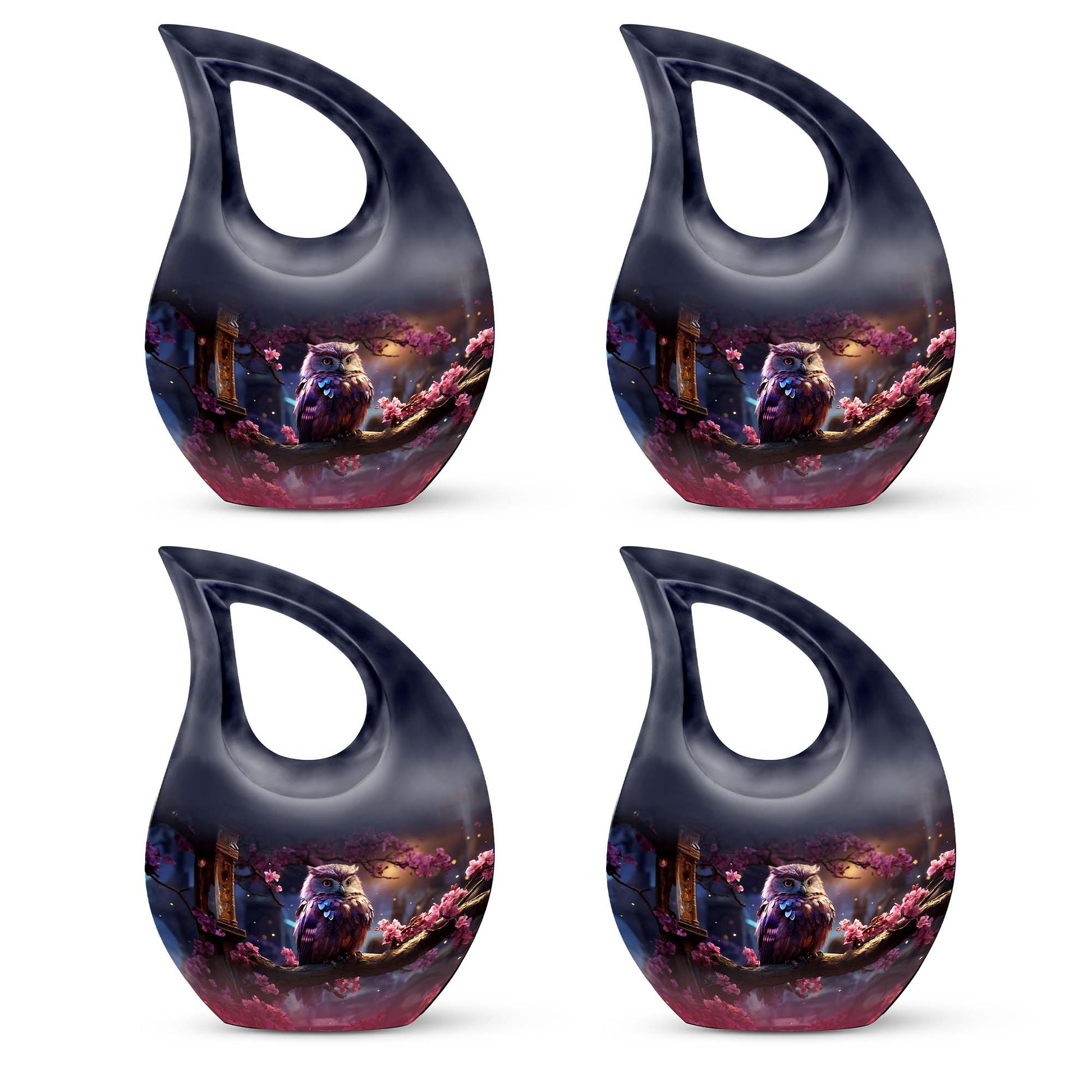 Teardrop Shape Owl Urn Keepsake Urn Pack of 4