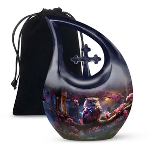 Teardrop Shape Owl Urn Large 10 Inch