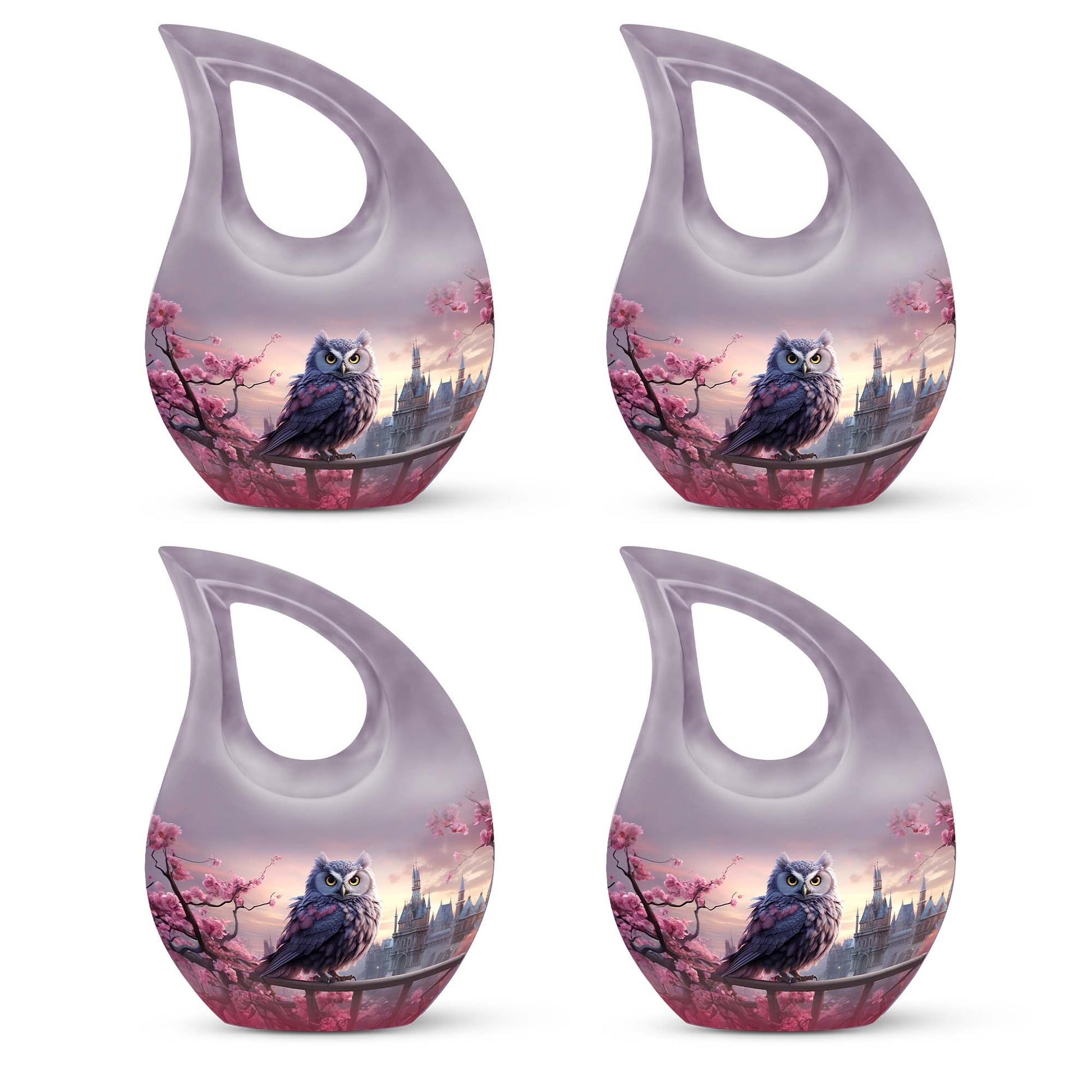 Teardrop Shape Owl Urn Keepsake Urn Pack of 4