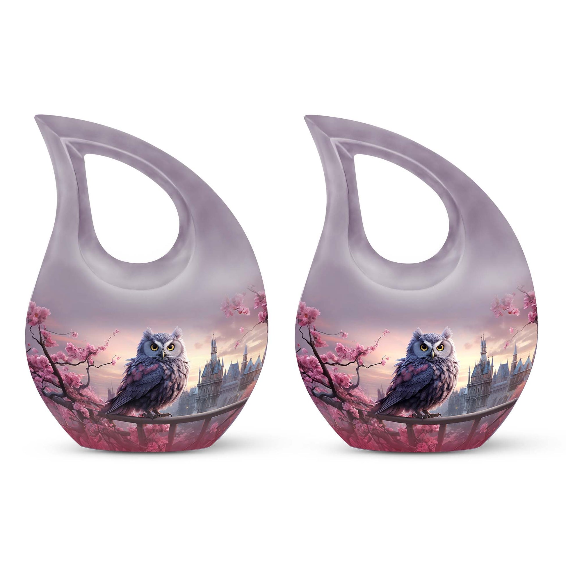 Teardrop Shape Owl Urn Keepsake Urn Pack of 2