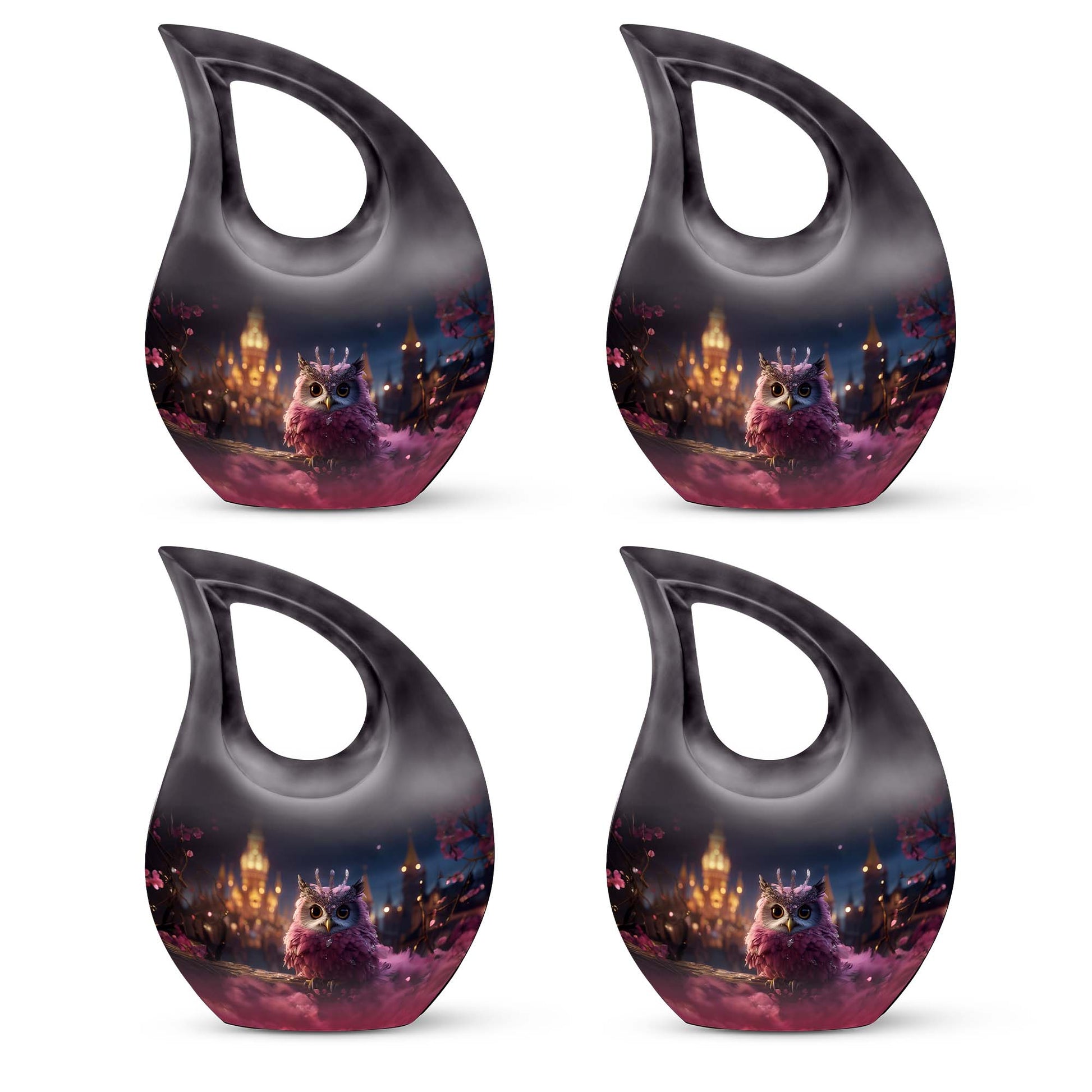 Teardrop Shape Owl Urn Keepsake Urn Pack of 4