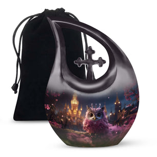 Teardrop Shape Owl Urn Large 10 Inch