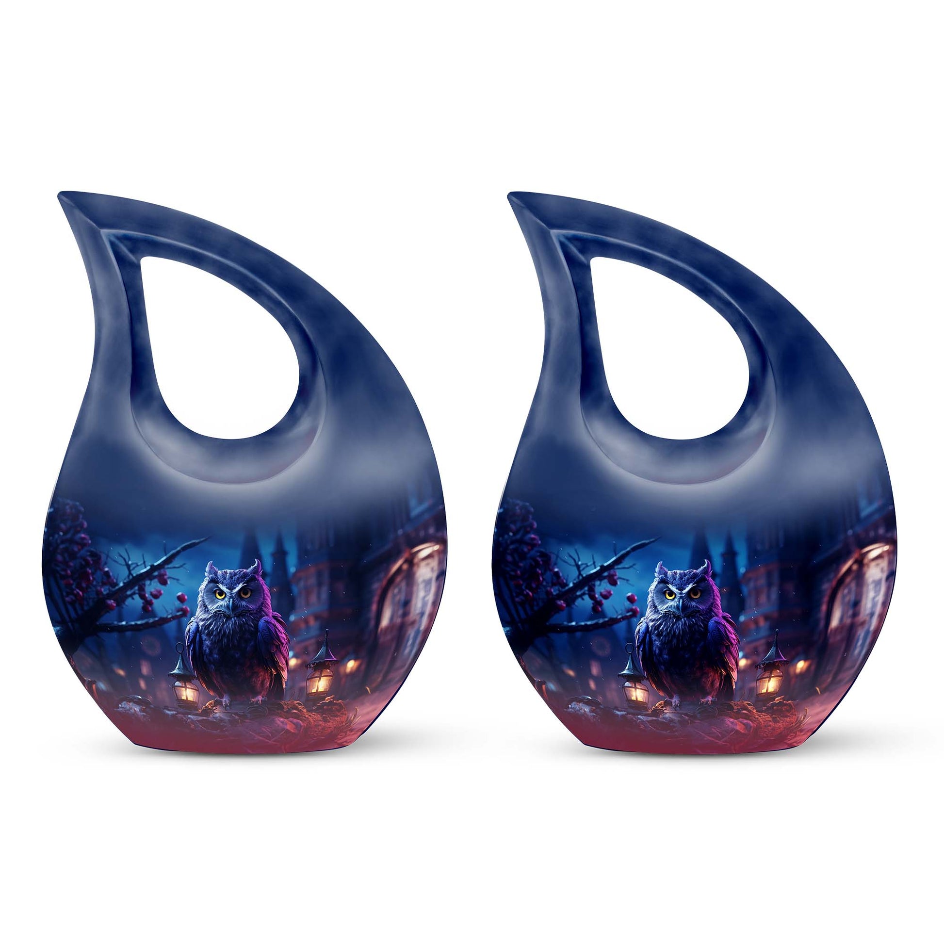 Teardrop Shape Owl Urn Keepsake Urn Pack of 2