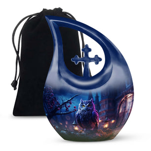 Teardrop Shape Owl Urn Large 10 Inch