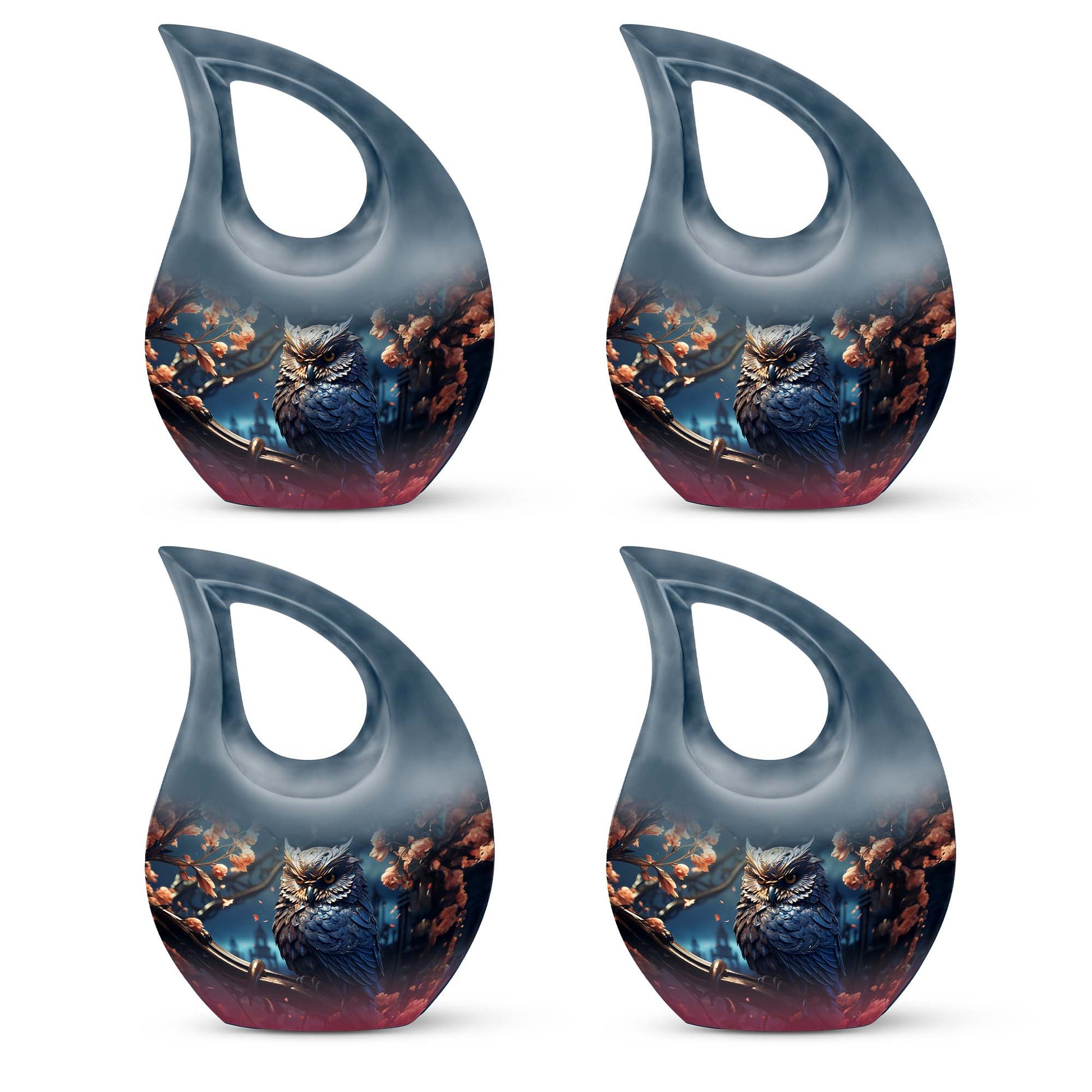 Teardrop Shape Owl Urn Keepsake Urn Pack of 4