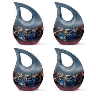 Teardrop Shape Owl Urn Keepsake Urn Pack of 4