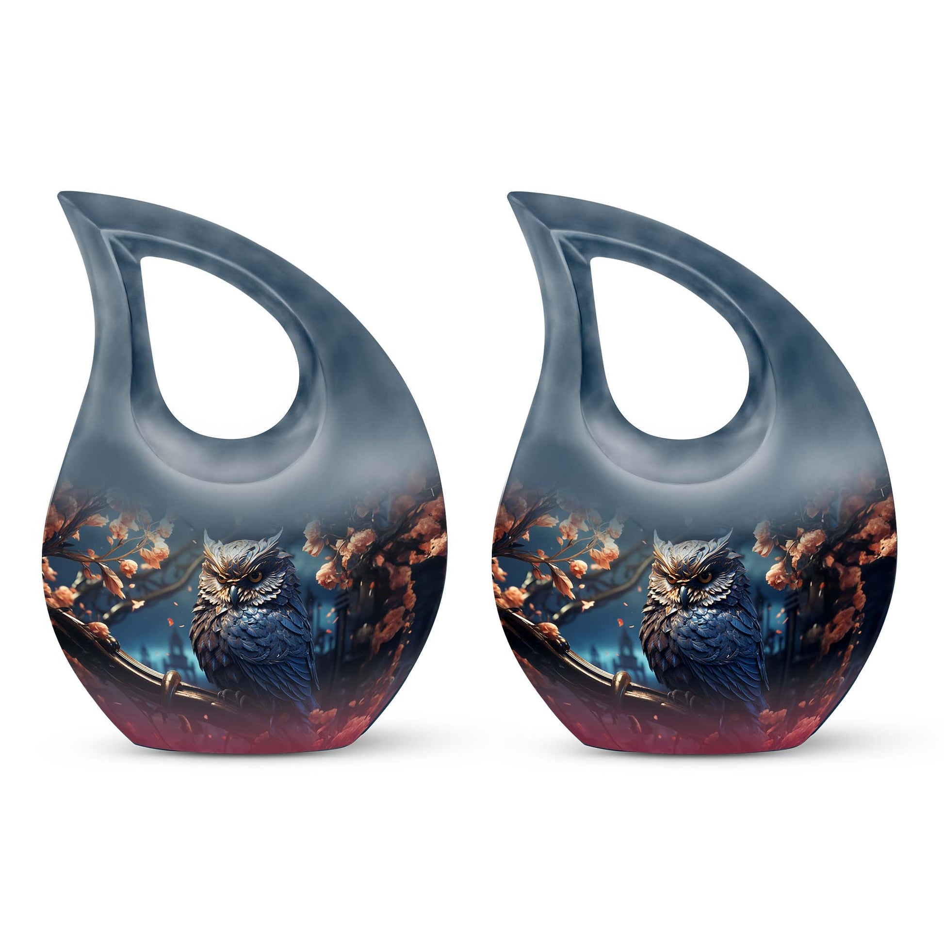 Teardrop Shape Owl Urn Keepsake Urn Pack of 2