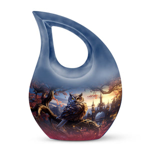 Teardrop Shape Owl Urn Keepsake 3 Inch