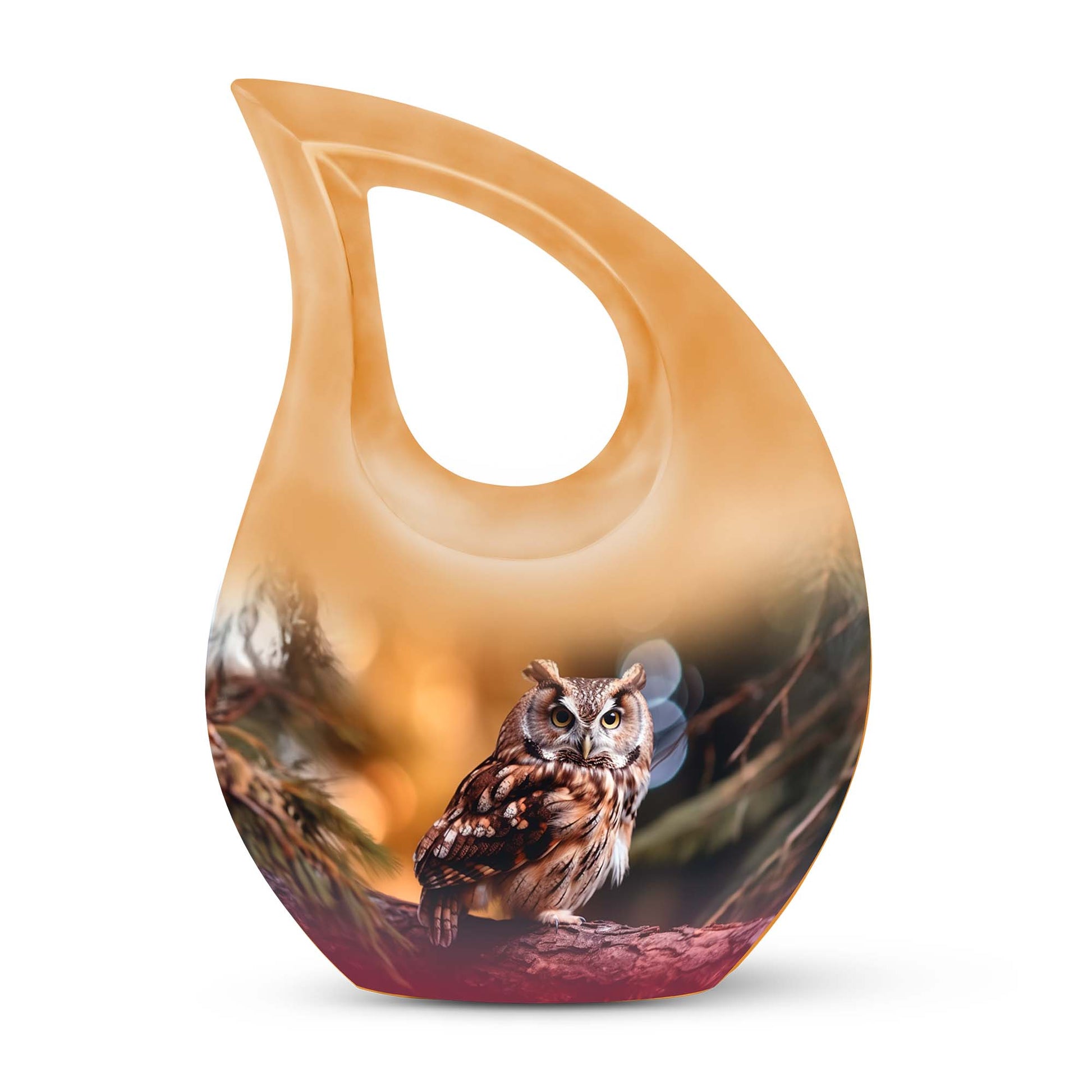 Teardrop Shape Owl Urn Keepsake 3 Inch