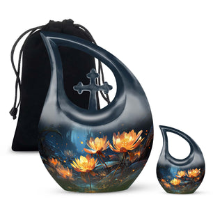 Teardrop Shape Lilly Urn Large Urn With 1 Keepsake Urn