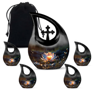 Teardrop Shape Lilly Urn Large Urn With 4 Keepsake Urn