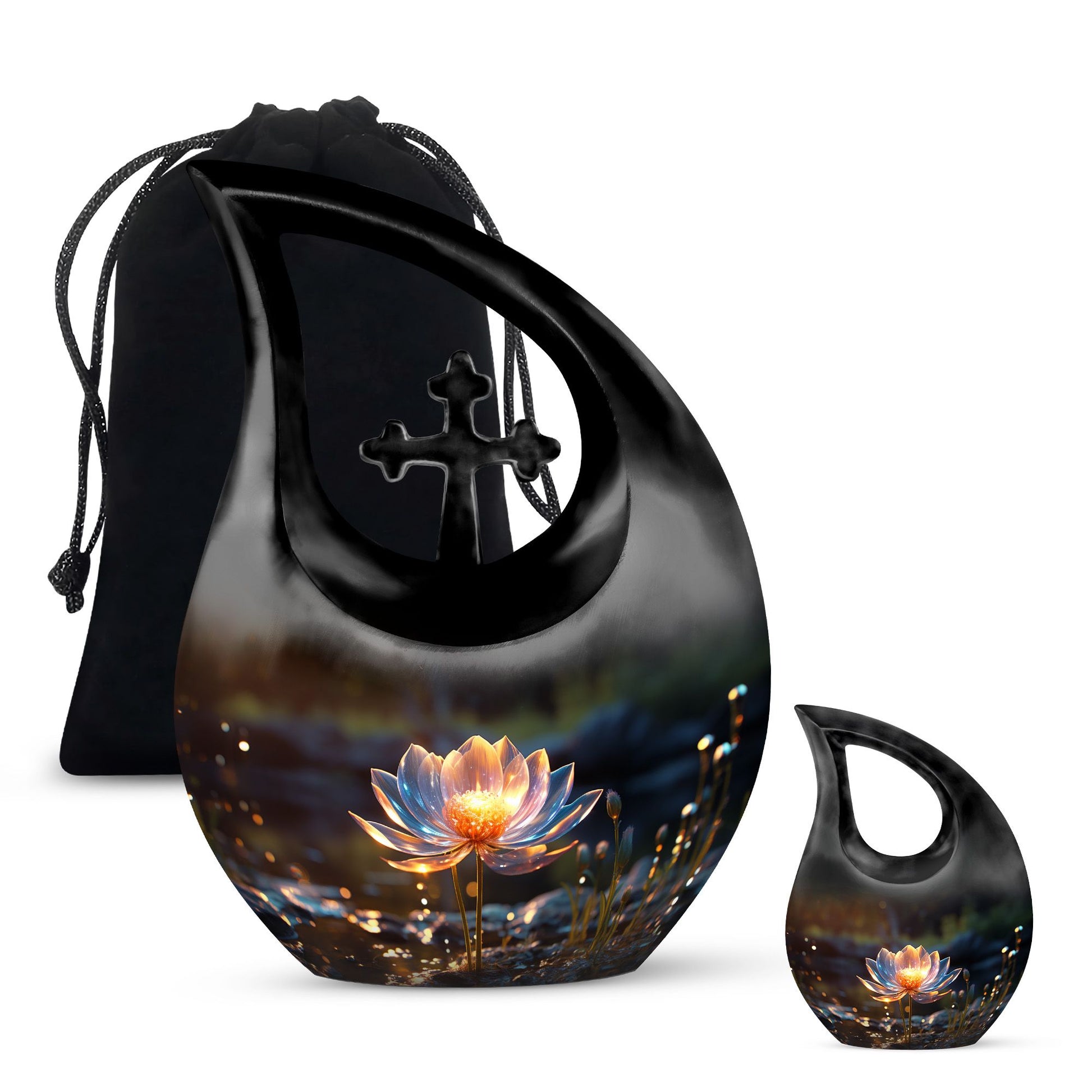 Teardrop Shape Lilly Urn Large Urn With 1 Keepsake Urn