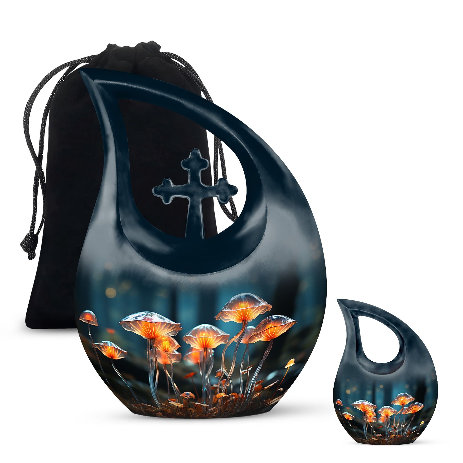 Teardrop Shape Lilly Urn Large Urn With 1 Keepsake Urn