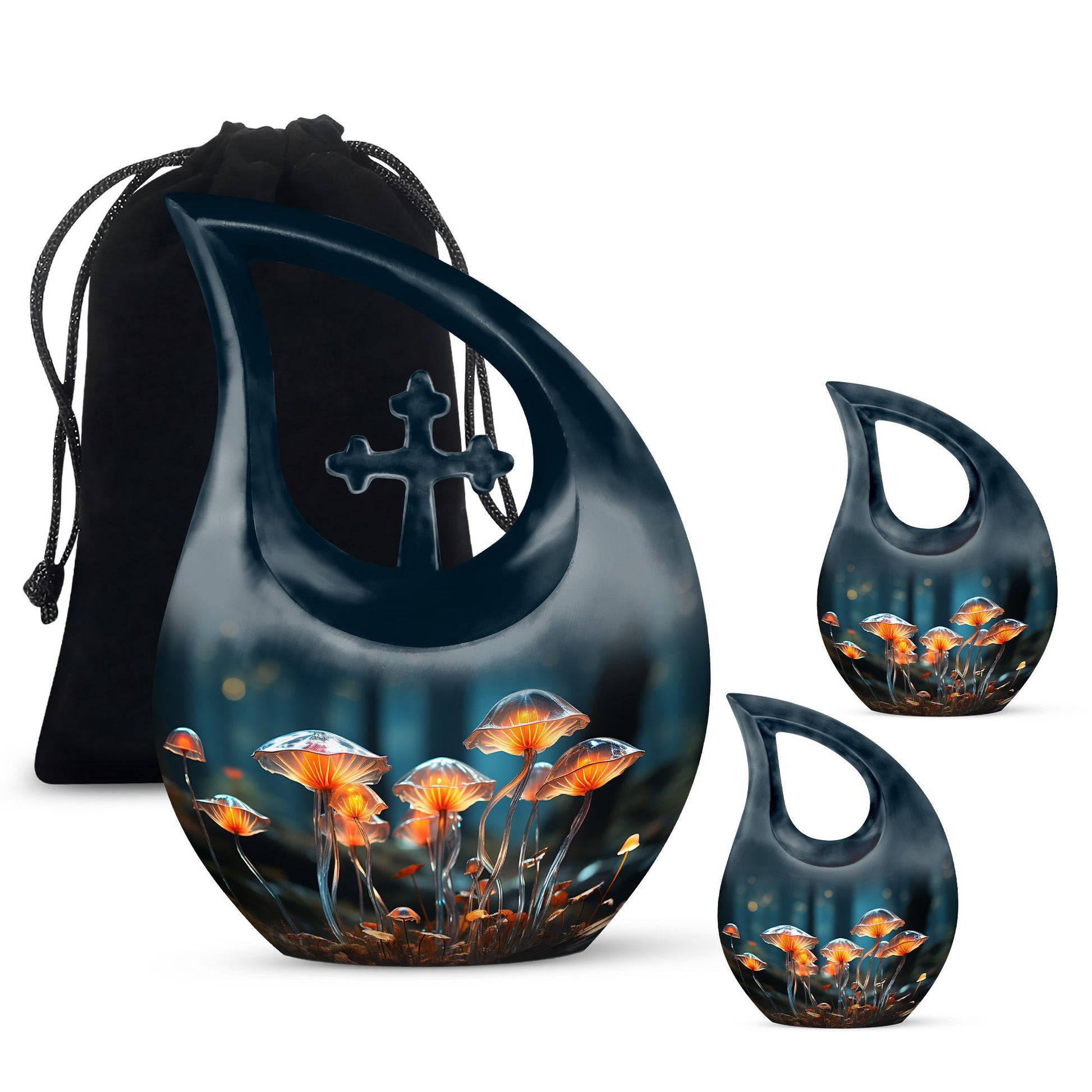 Teardrop Shape Lilly Urn Large Urn With 2 Keepsake Urn