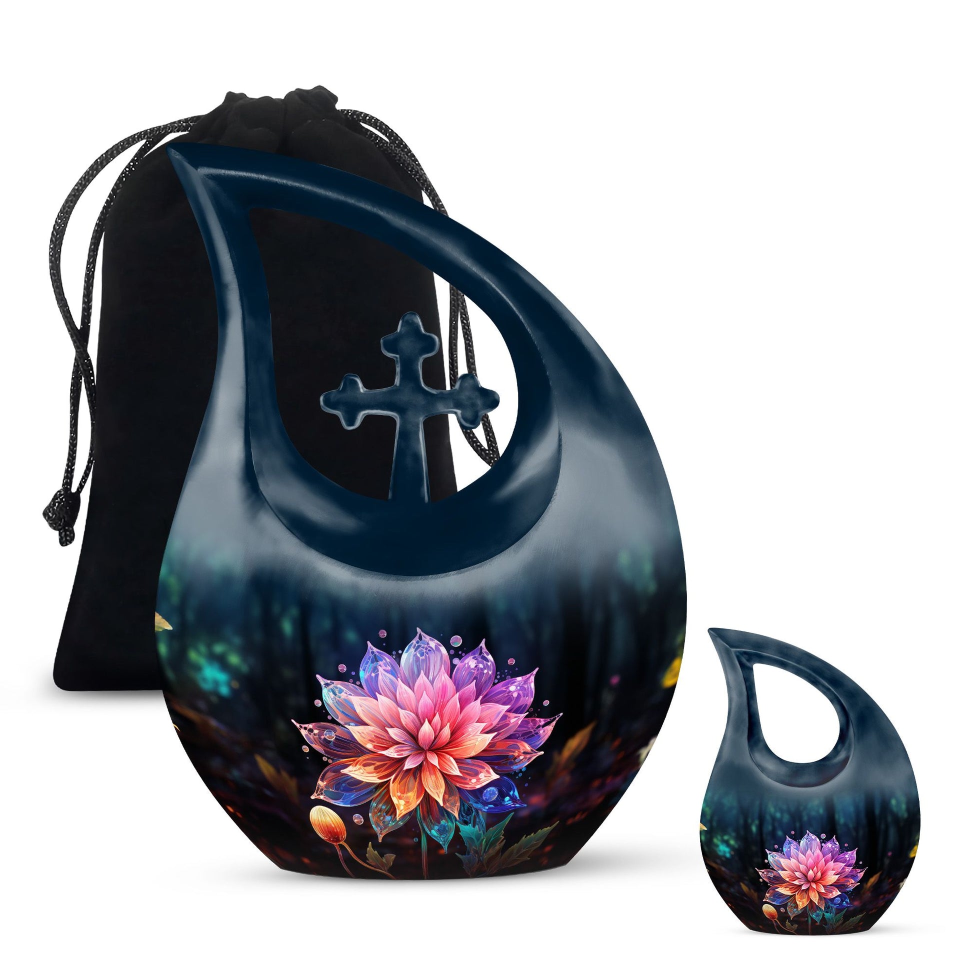 Teardrop Shape Lilly Urn Large Urn With 1 Keepsake Urn