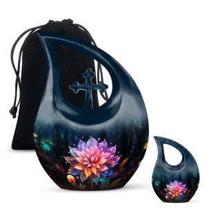 Teardrop Shape Lilly Urn Large Urn With 1 Keepsake Urn