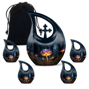 Teardrop Shape Lilly Urn Large Urn With 4 Keepsake Urn