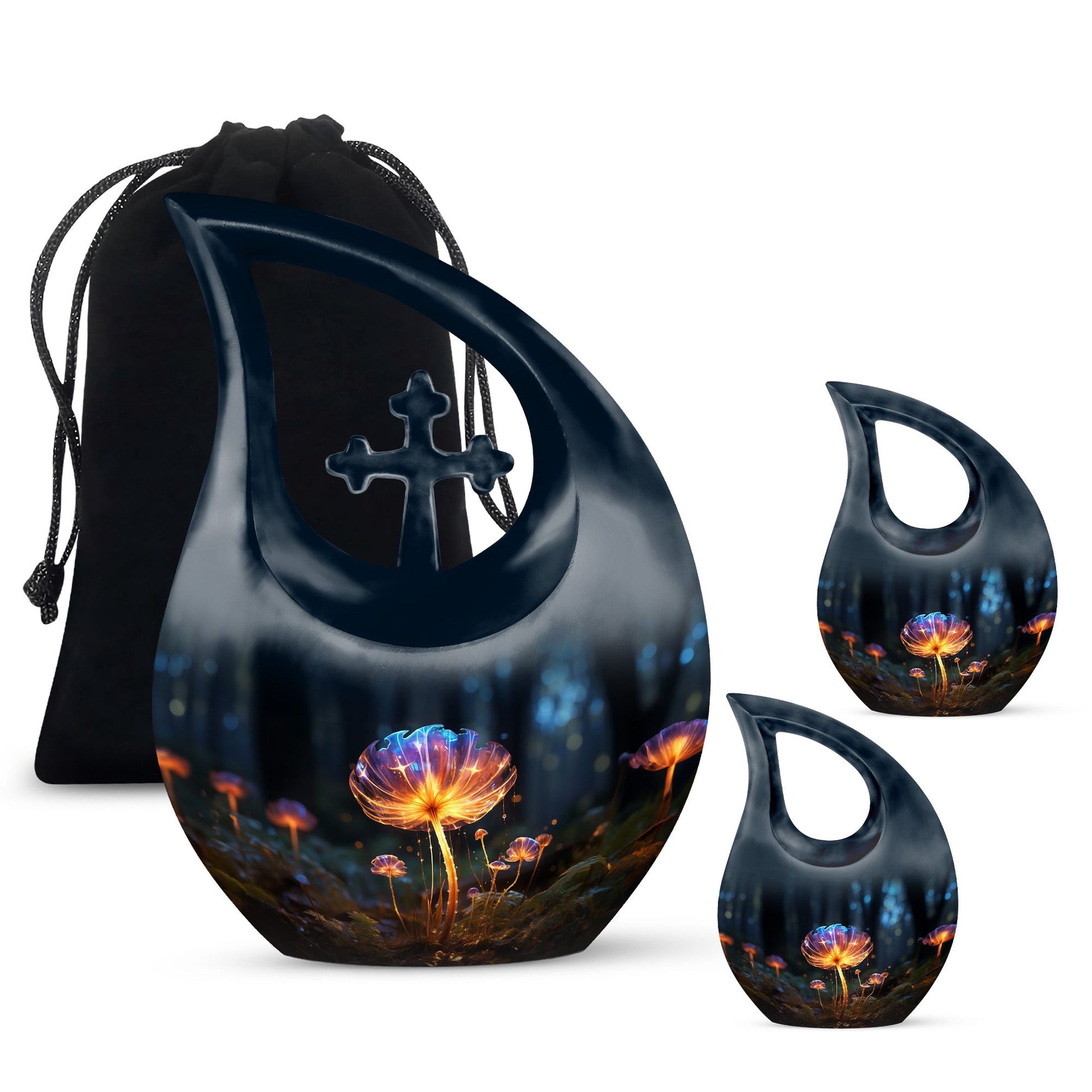 Teardrop Shape Lilly Urn Large Urn With 2 Keepsake Urn