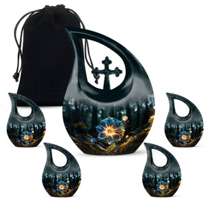 Teardrop Shape Lilly Urn Large Urn With 4 Keepsake Urn