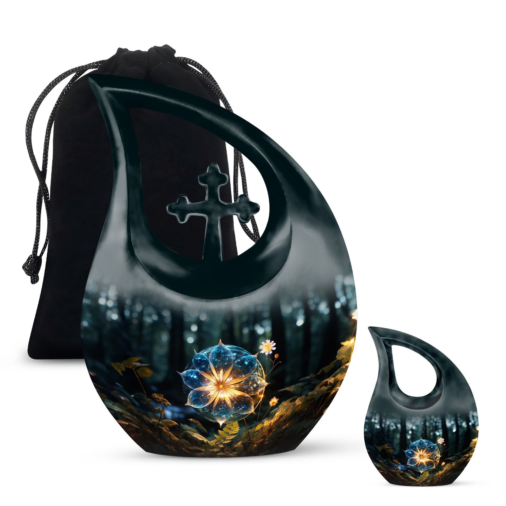Teardrop Shape Lilly Urn Large Urn With 1 Keepsake Urn