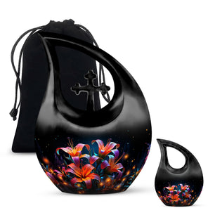 Teardrop Shape Lilly Urn Large Urn With 1 Keepsake Urn