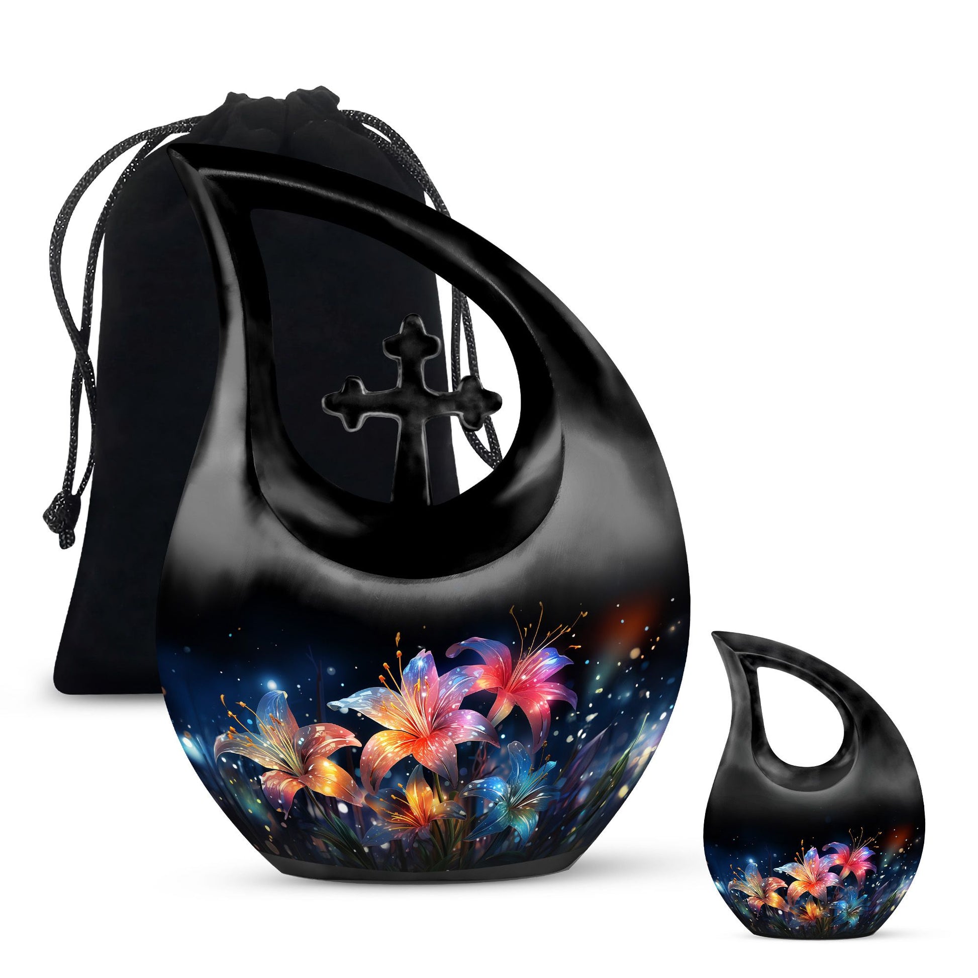Teardrop Shape Lilly Urn Large Urn With 1 Keepsake Urn