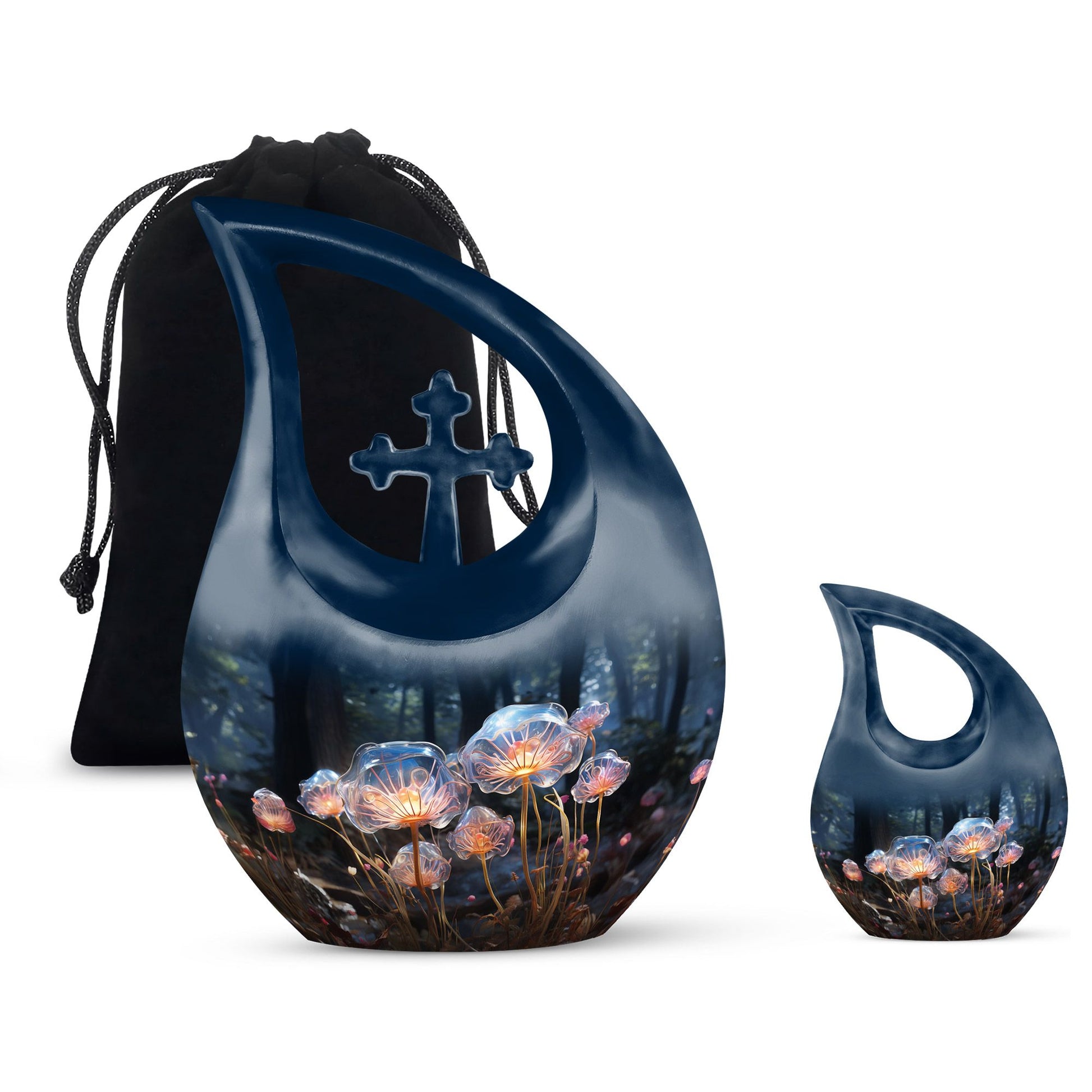 Teardrop Shape Lilly Urn Large Urn With 1 Keepsake Urn