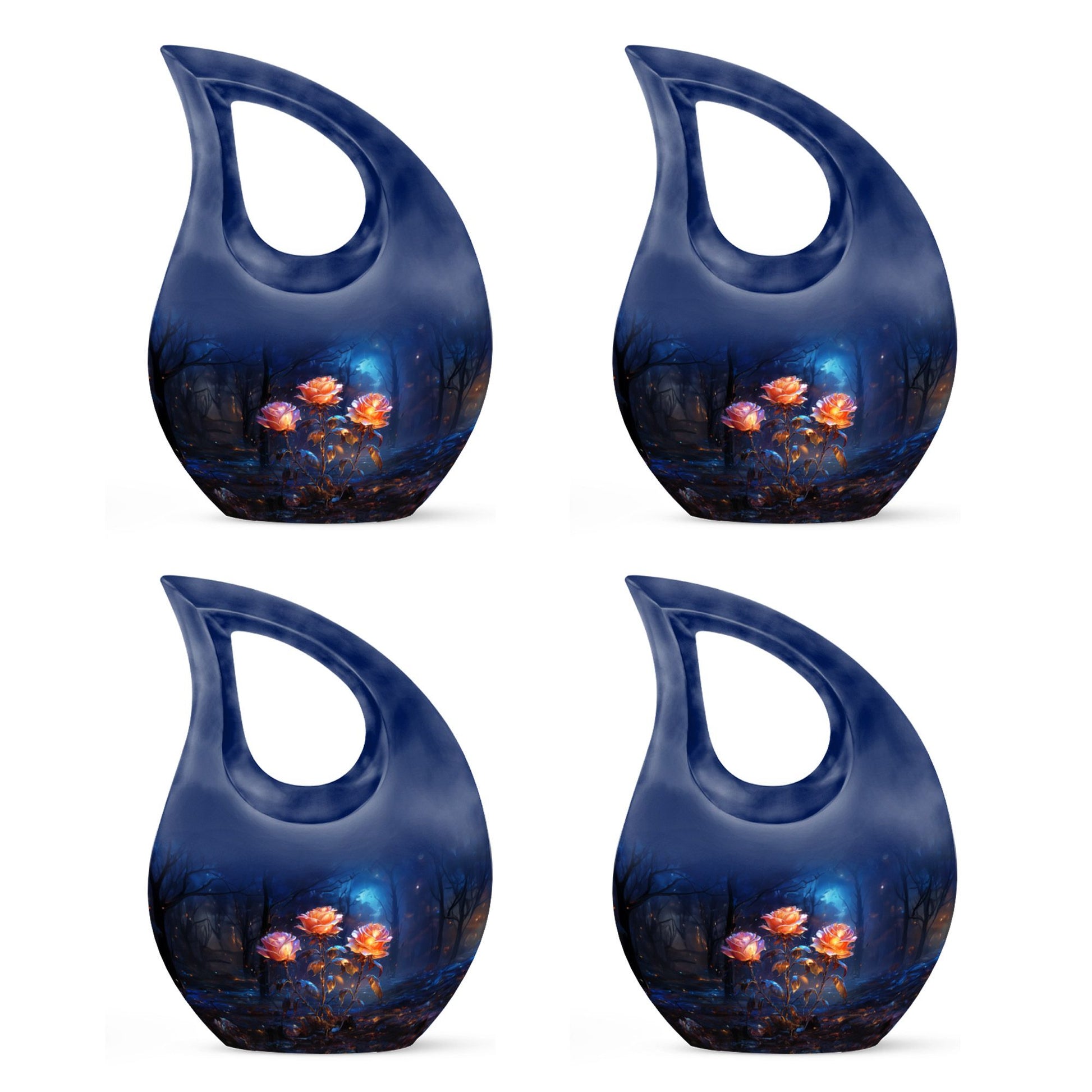 Teardrop Shape Rose Urn Keepsake Urn Pack of 4