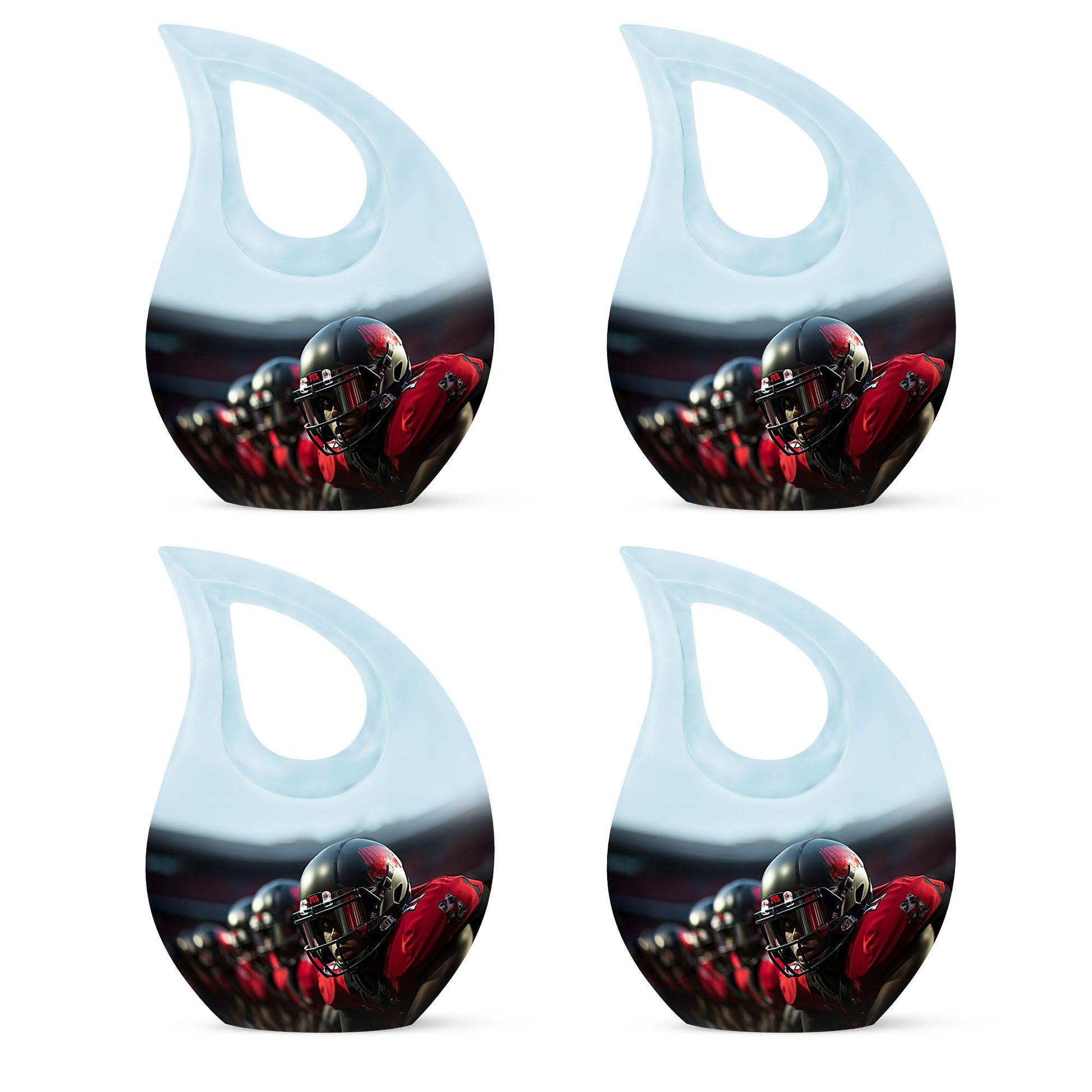 Teardrop Shape Football Urn Keepsake Urn Pack of 4