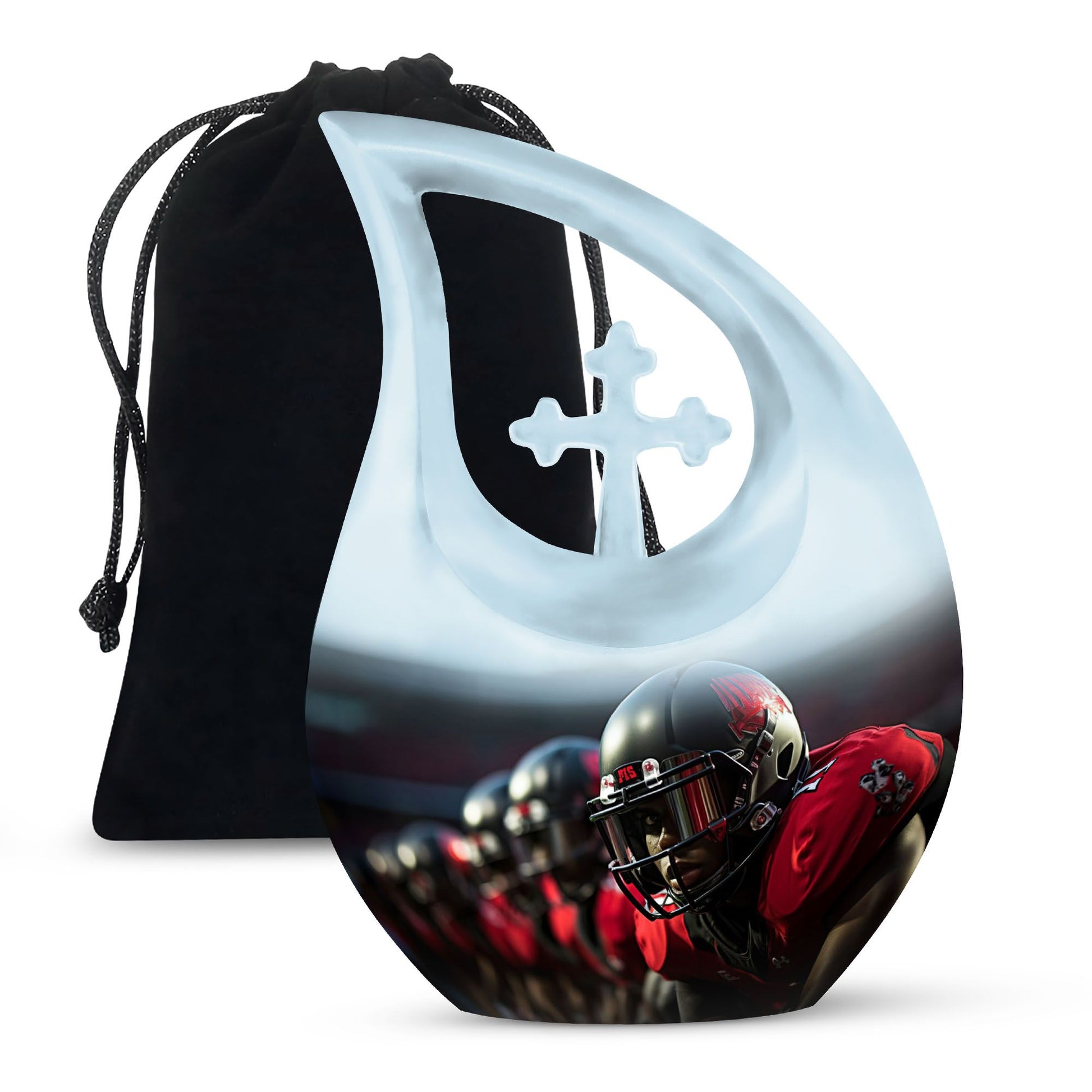 Teardrop Shape Football Urn Large 10 Inch