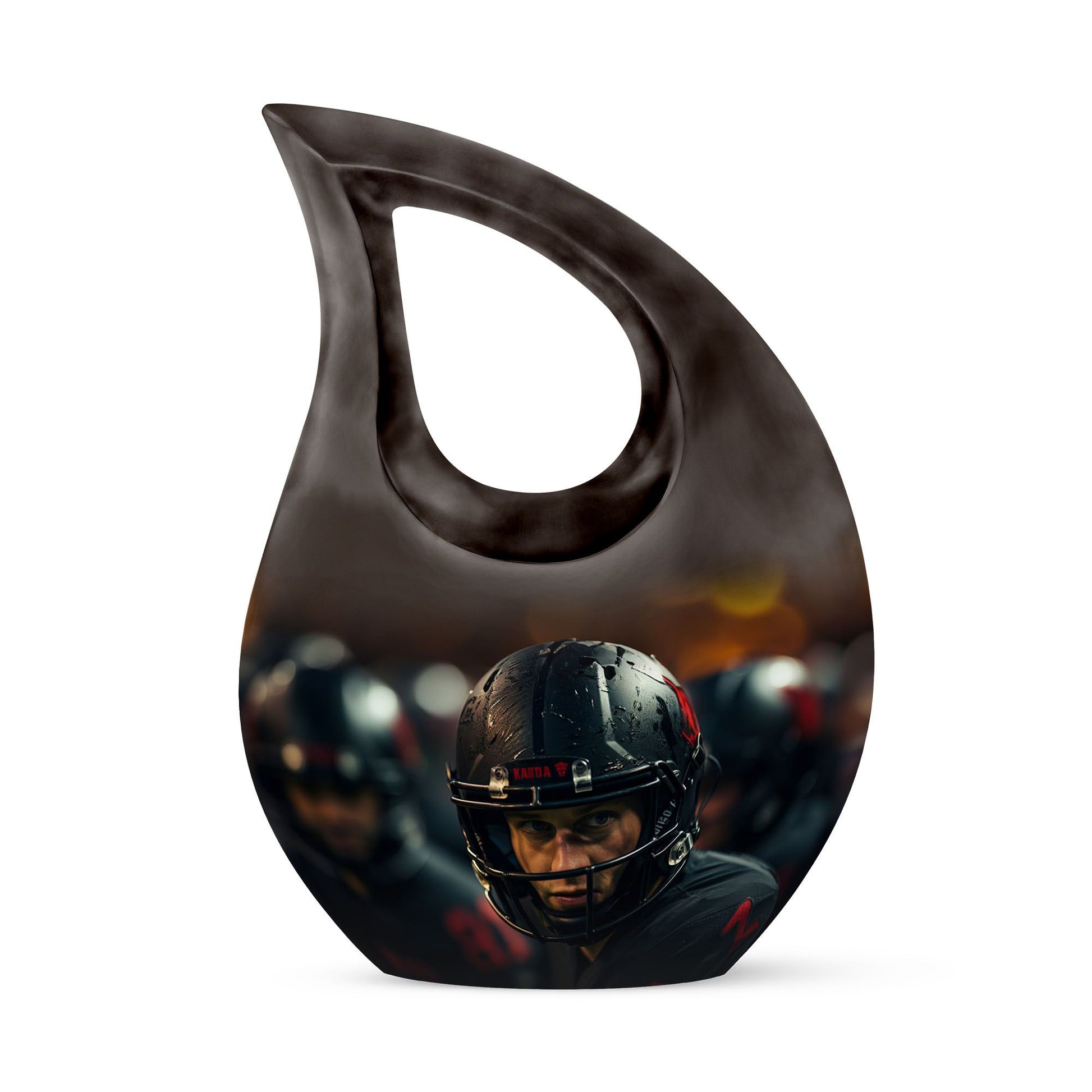 Teardrop Shape Football Urn Keepsake 3 Inch