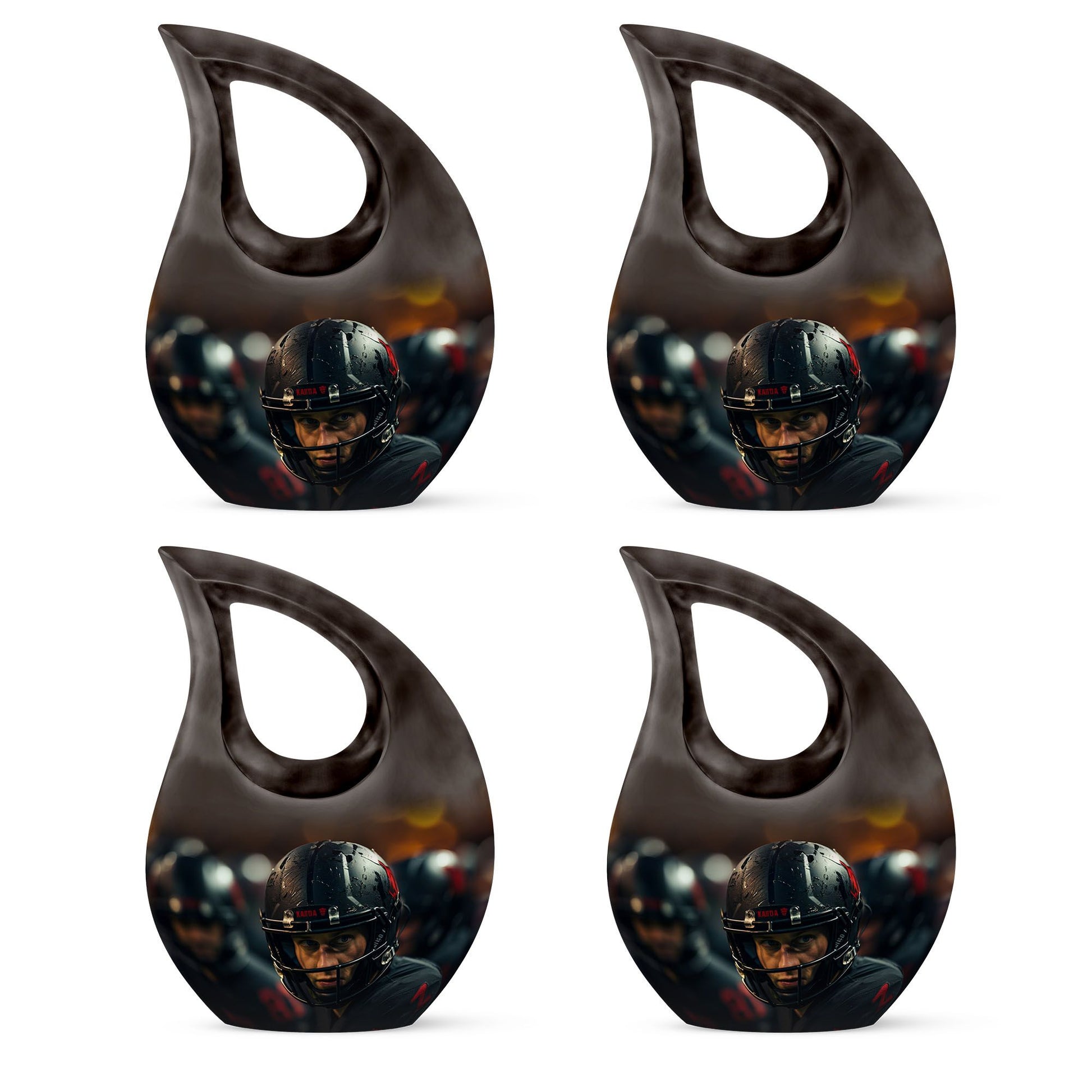 Teardrop Shape Football Urn Keepsake Urn Pack of 4